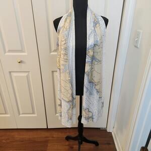 Mapisart Martha's Vineyard  Scarf Yellow, White, Blue and Black